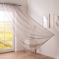 Gardine My Style mit verdeckten Schlaufen transparent uni Leinenstruktur braun 140cmx255cm