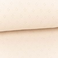 Feinstrick Jersey Baumwolle Pointoille Lochmuster uni beige 1,4m Br.