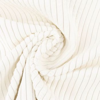 Cord Polsterstoff Möbelstoff Breitcord Baby Rib weiß 1,45m breit