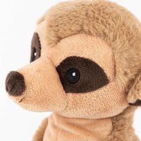 Wärmestofftier erdmännchen in beige braun nahaufnahme gesicht