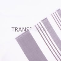Transparenter Gardinenstoff Marula mit modernem Streifen-Dessin in Weiß, Grau und Rot