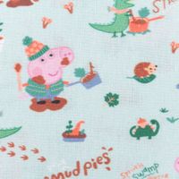 Baumwollstoff Webware Peppa Wutz Schorsch Dino mint bunt 1,4m Breite