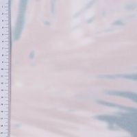 Transparenter Gardinenstoff Hania mit Batik Blätter-Digitalprint in Weiß, Beige und Mintgrün, raumhoch mit Bleibandausstattung