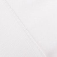 Nachhaltiger halbtransparenter Gardinenstoff LEON ECO mit Leinenstruktur in Wollweiß, raumhoch mit Bleiband