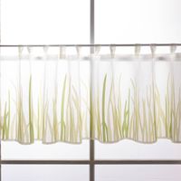 86812-Scheibengardine-Breeze-transparente-Meterware-mit-Schlaufen-Graeser-wollweiss-gruen-46cm-Hoehe-86812-02.jpg Transparente Schlaufen Scheibengardine Breeze mit Gräser-Dessin in frischem Grün in 46cm Höhe
