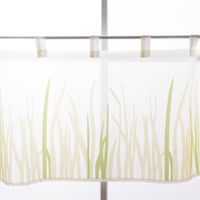86812-Scheibengardine-Breeze-transparente-Meterware-mit-Schlaufen-Graeser-wollweiss-gruen-46cm-Hoehe-86812-06.jpg Transparente Schlaufen Scheibengardine Breeze mit Gräser-Dessin in frischem Grün in 46cm Höhe