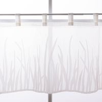 86813-Scheibengardine-Breeze-transparente-Meterware-mit-Schlaufen-Graeser-wollweiss-beige-46cm-Hoehe-86813-07.jpg Transparente Schlaufen Scheibengardine Breeze mit Gräser-Dessin in Wollweiß und Beige in 46cm Höhe