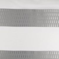 Transparenter Voile Gardinenstoff Tivoli mit modernem Streifen-Dessin in Weiß und Grau mit 152cm Stoffbreite