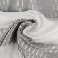 Transparenter Voile Gardinenstoff Tivoli mit modernem Streifen-Dessin in Weiß und Grau mit 152cm Stoffbreite