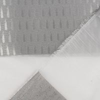 Transparenter Voile Gardinenstoff Tivoli mit modernem Streifen-Dessin in Weiß und Grau mit 152cm Stoffbreite