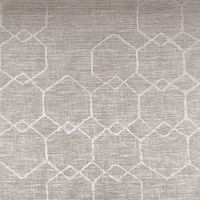 Blickdichter Jacquard Vorhang- und Dekostoff Novo mit eingewebtem Hexagon-Dessin in meliertem Grau mit 154cm Stoffbreite