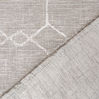 Blickdichter Jacquard Vorhang- und Dekostoff Novo mit eingewebtem Hexagon-Dessin in meliertem Grau mit 154cm Stoffbreite