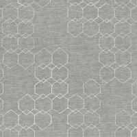 86818-Vorhangstoff-Dekostoff-Jacquard-Novo-Hexagon-grau-154cm-Breite-NOVO-097-R.jpg Blickdichter Jacquard Vorhang- und Dekostoff Novo mit eingewebtem Hexagon-Dessin in meliertem Grau mit 154cm Stoffbreite