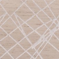 Blickdichter Jacquard Vorhang- und Dekostoff Bosco mit eingewebtem Grafik-Dessin in Beige mit 154cm Stoffbreite