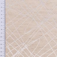 Blickdichter Jacquard Vorhang- und Dekostoff Bosco mit eingewebtem Grafik-Dessin in Beige mit 154cm Stoffbreite