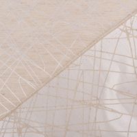 Blickdichter Jacquard Vorhang- und Dekostoff Bosco mit eingewebtem Grafik-Dessin in Beige mit 154cm Stoffbreite