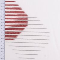 Halbtransparenter Gardinenstoff Palermo mit hochwertigen Scherli-Effekten und Hexagon-Dessin in Weiß, Rot und Grau