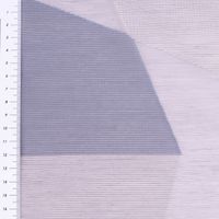 Organza Gardinenstoff Topas mit eingewebtem Geometrie-Dessin in Grau und Rauchblau mit 152cm Stoffbreite