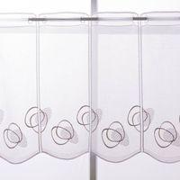 Moderne Scheibengardinen Meterware aus transparentem Voile in frischem Weiß mit hochwertigen Stickereien in 45cm Höhe