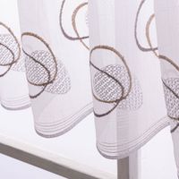 86850-Scheibengardinen-Meterware-naehfrei-Stickerei-Voile-abstrakt-weiss-beige-60cm-Hoehe-86849-04.jpg Moderne Scheibengardinen Meterware aus transparentem Voile in frischem Weiß mit hochwertigen Stickereien in 60cm Höhe