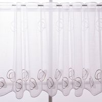 86850-Scheibengardinen-Meterware-naehfrei-Stickerei-Voile-abstrakt-weiss-beige-60cm-Hoehe-86850-02.jpg Moderne Scheibengardinen Meterware aus transparentem Voile in frischem Weiß mit hochwertigen Stickereien in 60cm Höhe