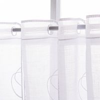 86850-Scheibengardinen-Meterware-naehfrei-Stickerei-Voile-abstrakt-weiss-beige-60cm-Hoehe-86850-03.jpg Moderne Scheibengardinen Meterware aus transparentem Voile in frischem Weiß mit hochwertigen Stickereien in 60cm Höhe