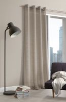 Halbtransparenter Gardinenstoff SCANDIA mit natürlicher Leinenstruktur in Taupe mit 145cm Stoffbreite