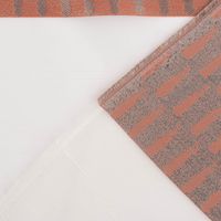 Transparenter Voile Gardinenstoff Tivoli mit modernem Streifen-Dessin in Weiß und Terracotta mit 152cm Stoffbreite