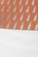 Transparenter Voile Gardinenstoff Tivoli mit modernem Streifen-Dessin in Weiß und Terracotta mit 152cm Stoffbreite