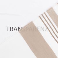 Transparenter Gardinenstoff Marula mit modernem Streifen-Dessin in Weiß, Beige und Braun