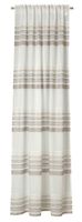 Transparenter Gardinenstoff Marula mit modernem Streifen-Dessin in Weiß, Beige und Braun