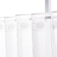 86897-Scheibengardinen-Meterware-naehfrei-Stickerei-Kugeln-wollweiss-salbeigruen-45cm-Hoehe-86897-03.jpg Scheibengardinen Meterware nähfrei Stickerei Kugeln wollweiß salbeigrün 45cm Höhe