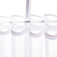 Scheibengardinen Meterware nähfrei Boho Fransen weiß grau 45cm Höhe