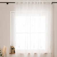 Gardinenstoff Leinenstruktur Stickerei Art Decó wollweiß grau 280cm Breite