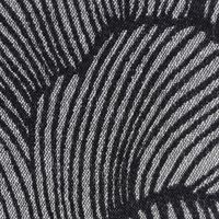 Vorhangstoff Dekostoff Jacquard Ginkgo Blätter schwarz ecru 135cm