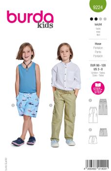 Burda Schnittmuster 9224 Kinder Hose Shorts