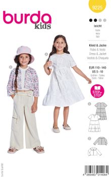 Burda Schnittmuster 9225 Kinder Kleid & Jacke
