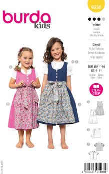 Burda Schnittmuster 9230 Kinder Kleid Dirndl