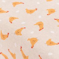 Tischdecke Halbpanama Leinenlook Little Happy Chicken natur gelb Fall Kante