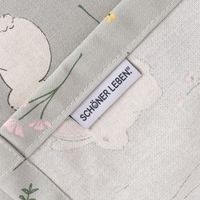Tischdecke Cute Rabbit Garden Hasen Blumen mintgrün bunt in versch. Größen von SCHÖNER LEBEN. Label