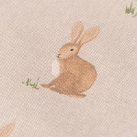 Tischdecke Halbpanama Leinenlook Aquarell Woodland Rabbit Hasen natur braun in versch. Größen von SCHÖNER LEBEN. Detail