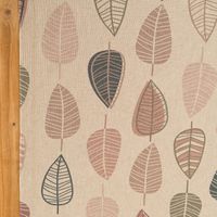 Tischläufer Scandi Retro Leaves Blätter natur rosa 40x160cm Stoff