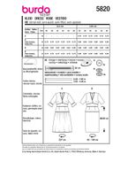 Burda Schnittmuster 5820 Damen Kleid