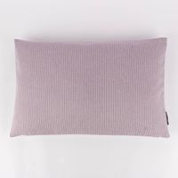 Kissenhülle aus Dobbystoff mit schmalen Streifen lila beige von SCHÖNER LEBEN. 30x50