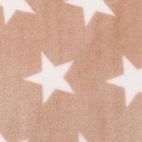 Fleece Stoff Wellnessfleece Doubleface Sterne beige weiß 1,48m Breite