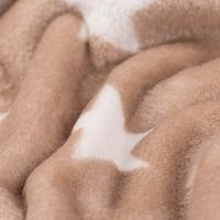 Fleece Stoff Wellnessfleece Doubleface Sterne beige weiß 1,48m Breite