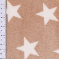 Fleece Stoff Wellnessfleece Doubleface Sterne beige weiß 1,48m Breite