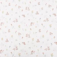 Belle & Boo Bio Baumwollstoff Popeline Bouncing Bunnies weiß bunt 1,46m Breite