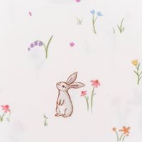 Belle & Boo Bio Baumwollstoff Popeline Bouncing Bunnies weiß bunt 1,46m Breite