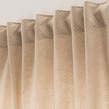 Vorhang Basic Dot Pünktchen Leinenlook natur weiß in 245cm oder Wunschlänge von SCHÖNER LEBEN. Wellen Smokband